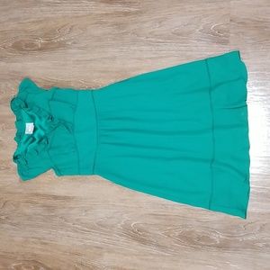 (2) MAEVE by Anthropologie Jewel Tone Empire Waist Fit & Flare Ruffle Party